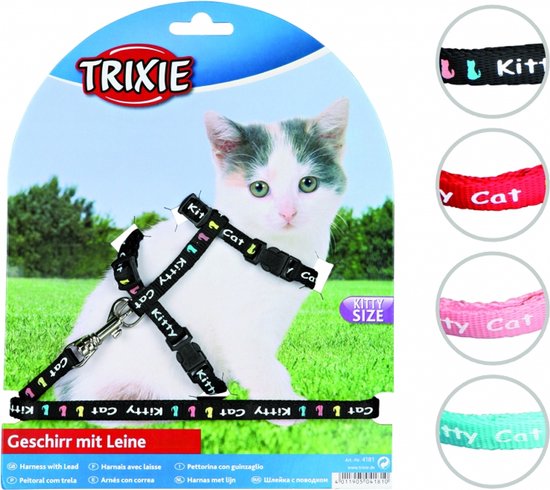 Trixie kittentuig junior met riem kitty cat assorti