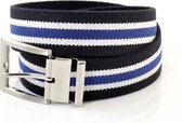 XXL Belts Herenriem Elastisch 1493 - Blauw/Wit - 125 cm