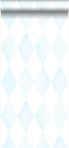 Origin behang wieberruit-motief pastelblauw en mat wit - 337217 - 53 cm x 10,05 m