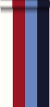 ESTAhome behang strepen rood en blauw - 116528 - 53 cm x 10,05 m