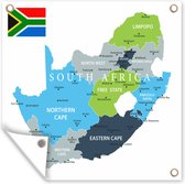 Muurdecoratie buiten Illustratie van de provincies van Zuid-Afrika - 160x120 cm - Tuindoek - Buitenposter