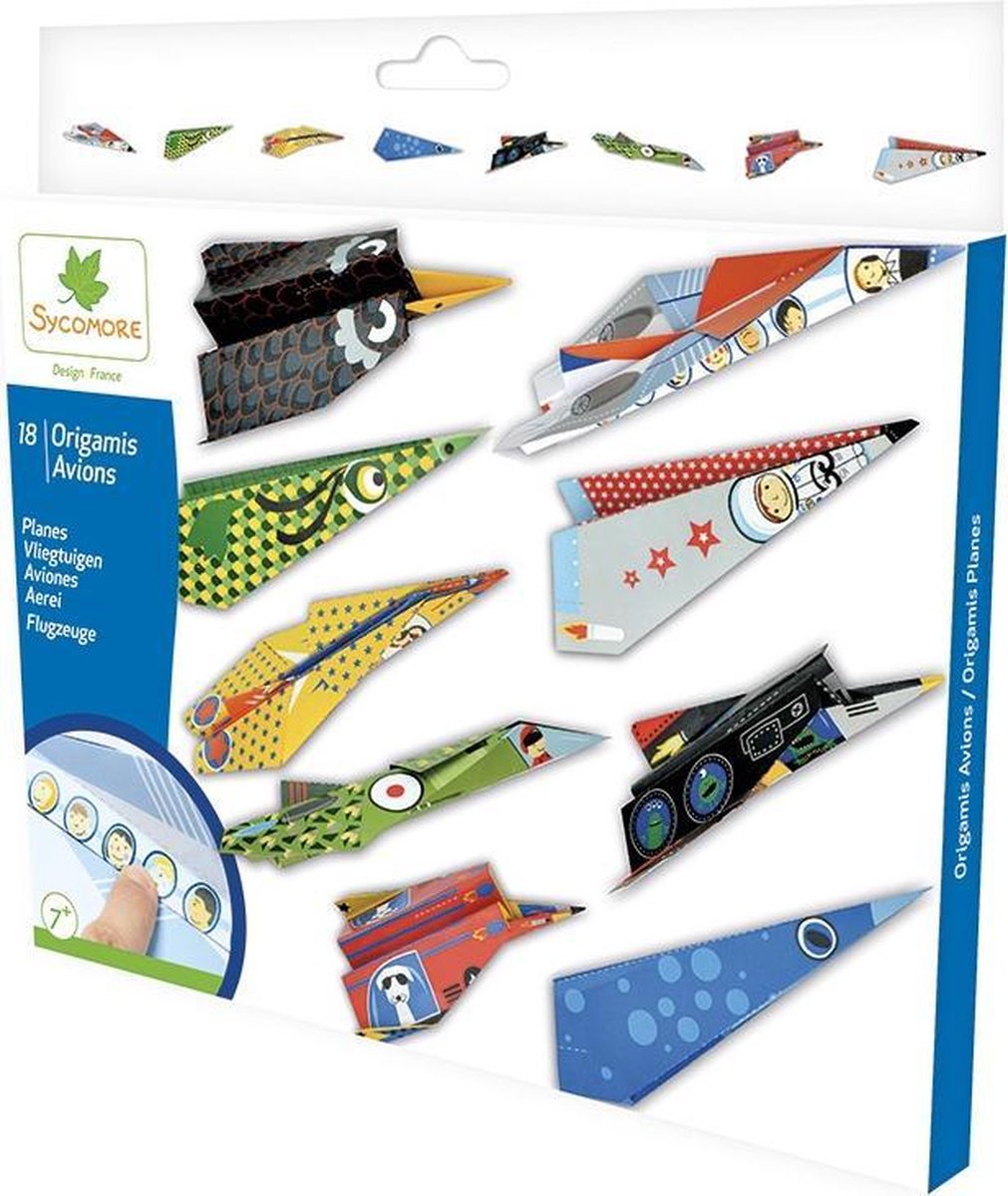 Sycomore origami vliegtuig knutselset voor kinderen vanaf 7 jaar.