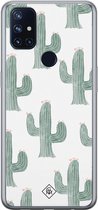 OnePlus Nord N10 5G hoesje siliconen - Cactus print | OnePlus Nord N10 5G case | groen | TPU backcover transparant