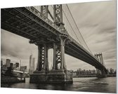 HalloFrame - Schilderij - Brooklyn Bridge Wand-beugels - Zilver - 210 X 140 Cm