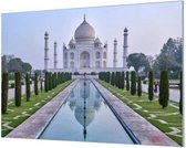HalloFrame - Schilderij - Taj Mahal Akoestisch - Zwart - 100 X 70 Cm