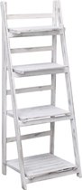 Medina Plantenstandaard 4-laags 43x33x113 cm hout wit