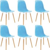 Medina Eetkamerstoelen 6 st kunststof blauw