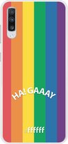 6F hoesje - geschikt voor Samsung Galaxy A70 -  Transparant TPU Case - #LGBT - Ha! Gaaay #ffffff