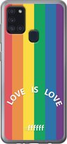 6F hoesje - geschikt voor Samsung Galaxy A21s -  Transparant TPU Case - #LGBT - Love Is Love #ffffff