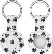 Apple AirTag Sleutelhanger Siliconen Bescherm Hoes Honden Poot Print