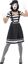 SMIFFY'S - Zwart en wit mime kostuum met schmink voor vrouwen - L