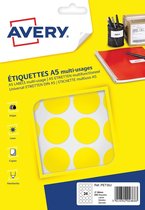 etiket Avery A5 30mm rond blister 240st geel