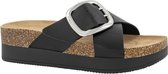 Oxmox Dames Zwarte slipper gesp - Maat 37