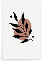 Walljar - Sparkly Leaf Stamp - Muurdecoratie - Poster