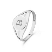 Isabel Bernard Saint Germain Lauren 14 Karaat Witgouden Initial Ring (Letter: B) - Witgoudkleurig