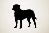 Silhouette hond - Bull Mastiff - L - 76x75cm - Zwart - wanddecoratie