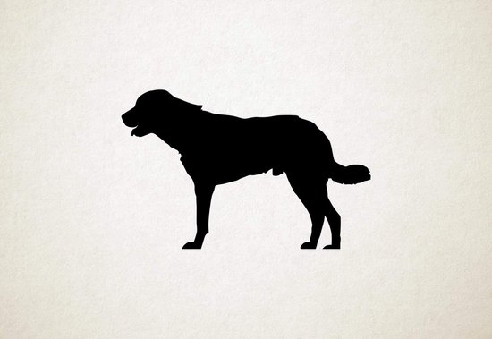 Silhouette hond - Anatolian Shephard - Anatolische herder - L - 70x109cm - Zwart - wanddecoratie