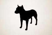 Silhouette hond - Pitbull - Pitbull - XS - 29x25cm - Zwart - wanddecoratie