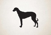 Silhouette hond - Polish Greyhound - Poolse windhond - L - 75x97cm - Zwart - wanddecoratie