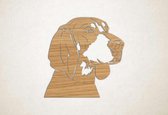 Wanddecoratie - Hond - Bluetick Coonhound - XS - 25x25cm - Eiken - muurdecoratie - Line Art
