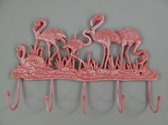 Kapstok - Metalen haken Flamingo - Rustiek Roze - 23 cm hoog