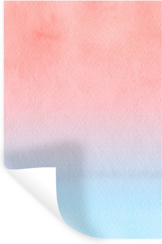 Stickers muraux - Film autocollant - Aquarelle - Rose - Blauw - 20x30 cm - Film adhésif - Stickers muraux Chambre d'enfant - Papier peint autocollant