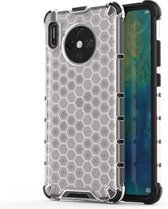 Voor Huawei Mate 30 Shockproof Honeycomb PC + TPU Case (wit)