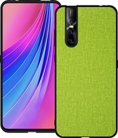 Schokbestendige doek textuur pc + tpu beschermhoes voor vivo v15 pro (groen)
