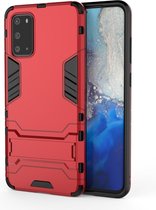 Voor Galaxy S20 schokbestendig PC + TPU beschermhoes met onzichtbare houder (rood)