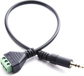 3,5 mm 3-pins stereo mannelijk naar AV-schroefaansluiting Audio-aansluitingen Terminal mannelijk slot Connectorkabel, lengte: 30 cm