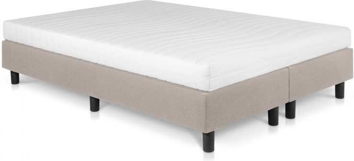 Bed4less Boxspring 120 x 200 cm - Met Matras - Twijfelaar (120 cm breed) - Beige