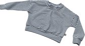 tinymoon Meisjes Sweater Breton Stripes – model Cropped Top – Zwart/Wit – Maat 86/92