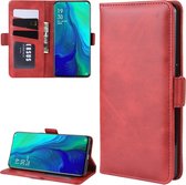 Voor OPPO Reno 10x Zoom / Reno 5G Dual-side magnetische gesp horizontale flip lederen tas met houder & kaartsleuven & portemonnee & fotolijst (rood)