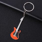 2 stuks creatieve gitaar sleutelhanger metalen muziekinstrument hanger (oranje)