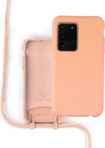 Silicone case met koord voor Samsung - oranje