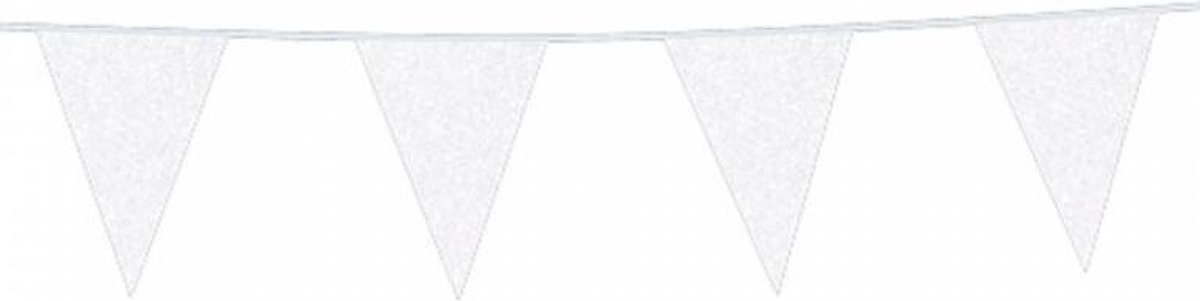 Vlaggenlijn Glitter wit 6 meter