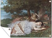 Tableau jardin Demoiselles au bord de la Seine - tableau de Gustave Courbet - 80x60 cm - Affiche jardin - Toile jardin