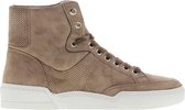 Tango | Brooke 8-i taupe kid suede high sneaker - white sole | Maat: 37