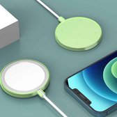 Schokbestendige siliconen + TPU beschermhoes voor iPhone 12 Pro Max MagSafe draadloze oplader (groen)
