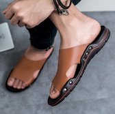 Outer Wear Outdoor Waterproof Sandals Pantoffels voor Heren (Kleur: Bruin Maat: 46)