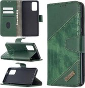 Voor Samsung Galaxy Note20 bijpassende kleur krokodil textuur horizontale flip PU lederen tas met portemonnee & houder & kaartsleuven (groen)