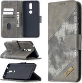 Voor Nokia 2.4 Bijpassende kleur Krokodiltextuur Horizontale flip PU lederen tas met portemonnee & houder & kaartsleuven (grijs)