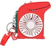 ZJ-2184 Cartoon Alligator Sleutelhanger Draagbare USB Kinderen Student Handheld Mini Ventilator (Rood)