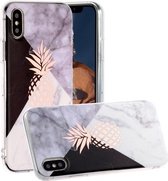 Voor iPhone XS / X Hot Stamping Geometric Marble IMD Craft TPU beschermhoes (ananas)