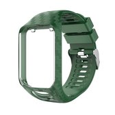 Voor Tomtom 2/3 Radium Carving Texture vervangende band horlogeband (legergroen)