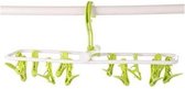 12-Clip Opvouwbaar Droogrek Ondergoed Sokken Clip Multifunctioneel Kledingrek (Candy Green)