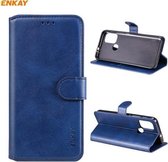 Voor Motorola Moto G30 / G10 ENKAY Hat-Prince Horizontale Flip PU lederen tas met houder & kaartsleuven & portemonnee (donkerblauw)