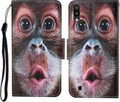 Voor Samsung Galaxy A10 / M10 Gekleurde Tekening Patroon Horizontale Flip Leren Case met Houder & Kaartsleuven & Portemonnee & Lanyard (Orang-oetan)