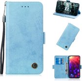 Multifunctionele horizontale flip retro lederen tas met kaartsleuf en houder voor Huawei Honor View 20 (hemelsblauw)