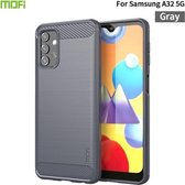 Voor Samsung Galaxy A32 5G MOFI Gentleness Series geborstelde textuur koolstofvezel zachte TPU-hoes (grijs)